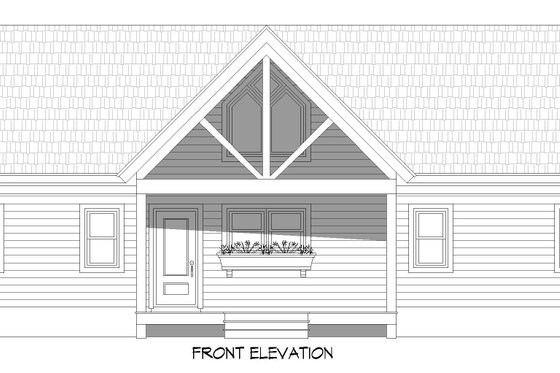 Exterior - Front Elevation 3 for Country House Plan #932-592 - 2 bed, 2 bath