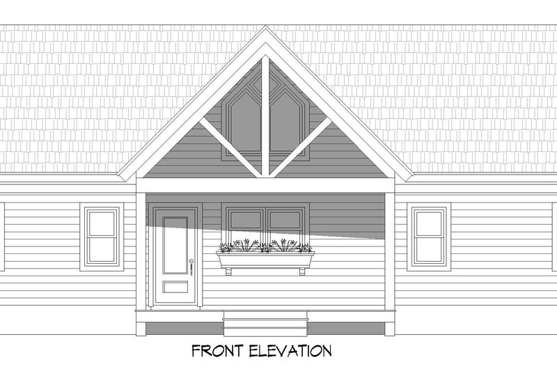 Home Plan - Exterior - Front Elevation 3 for Country House Plan #932-592 - 2 bed, 2 bath