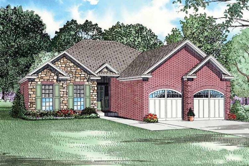 House Blueprint - Traditional Exterior - Front Elevation Plan #17-2735