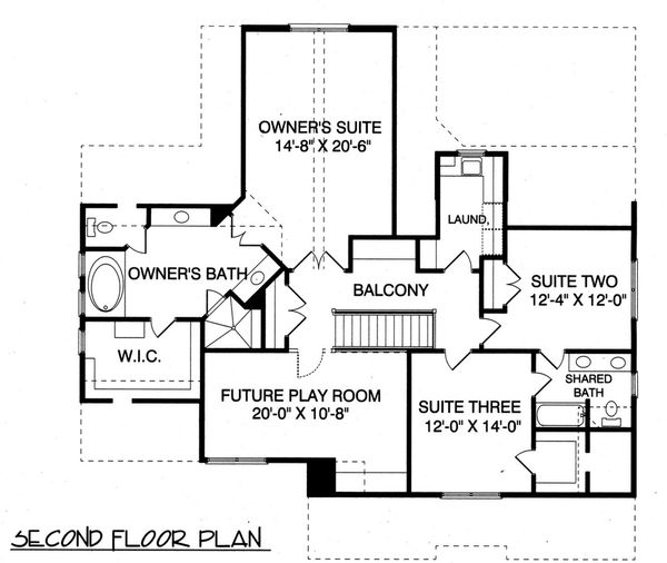 Craftsman Floor Plan - Upper Floor Plan #413-841