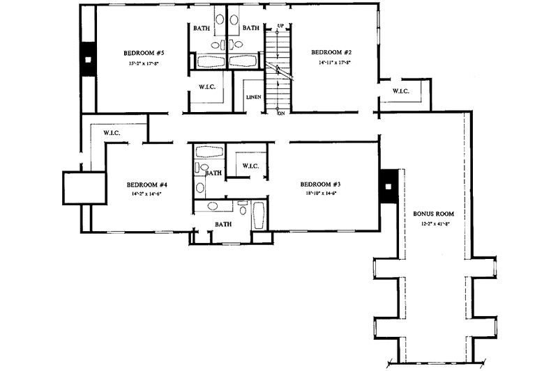 Dream House Plan - Floor Plan - Upper Floor for Classical House Plan #429-155 - 5 bed, 5.5 bath