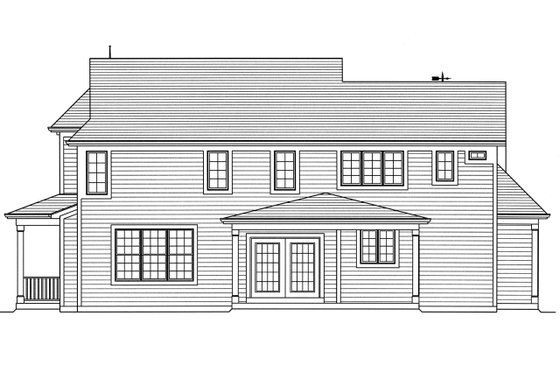 Exterior - Rear Elevation for Farmhouse House Plan #46-884 - 4 bed, 2.5 bath