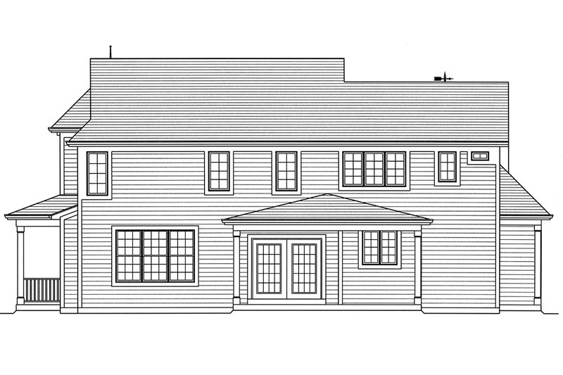 Home Plan - Exterior - Rear Elevation for Farmhouse House Plan #46-884 - 4 bed, 2.5 bath