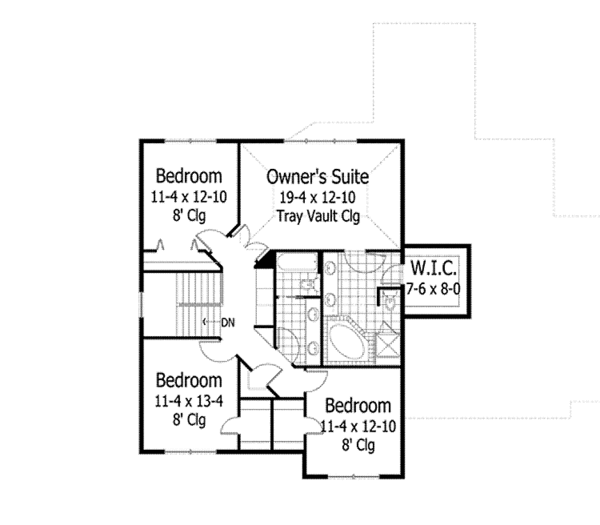 House Design - Country Floor Plan - Upper Floor Plan #51-1053