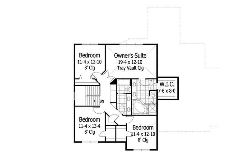 Home Plan - Floor Plan - Upper Floor for Country House Plan #51-1053 - 4 bed, 2.5 bath