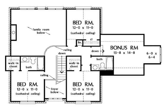Floor Plan - Upper Floor for Country House Plan #929-527 - 4 bed, 3.5 bath