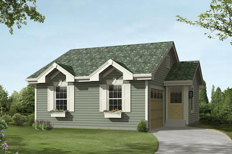 Cottage Style House Plan - 1 Beds 1.5 Baths 771 Sq/Ft Plan #57-394