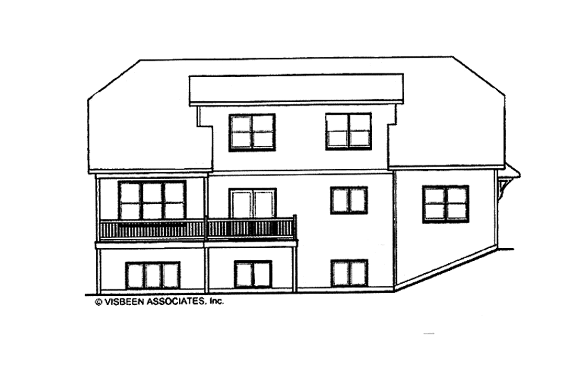 Home Plan - Exterior - Rear Elevation for European House Plan #928-141 - 4 bed, 2.5 bath