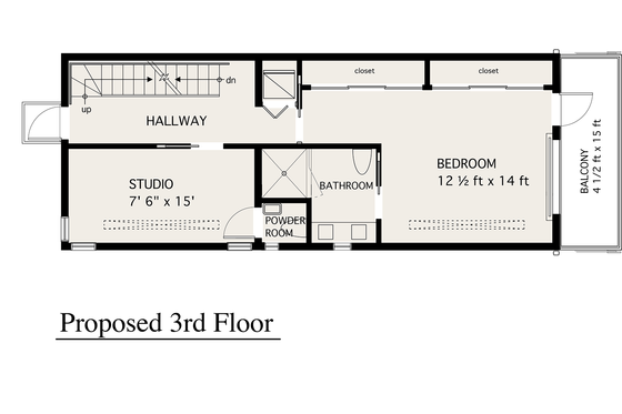Floor Plan - Upper Floor 1 for Modern House Plan #905-4 - 2 bed, 2.5 bath