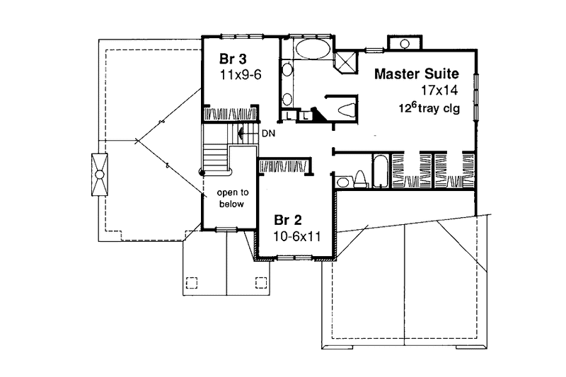 Home Plan - Floor Plan - Upper Floor for Prairie House Plan #320-1084 - 3 bed, 2.5 bath