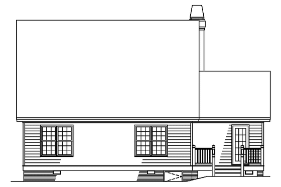 Exterior - Rear Elevation for Country House Plan #929-353 - 3 bed, 2 bath
