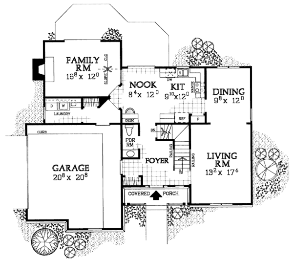 Home Plan - Traditional Floor Plan - Main Floor Plan #72-1071