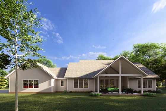 Exterior - Rear Elevation for Farmhouse House Plan #513-2223 - 4 bed, 3.5 bath