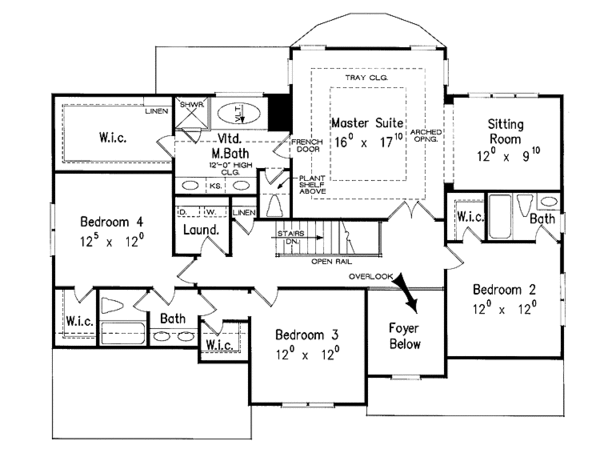 Home Plan - Traditional Floor Plan - Upper Floor Plan #927-749