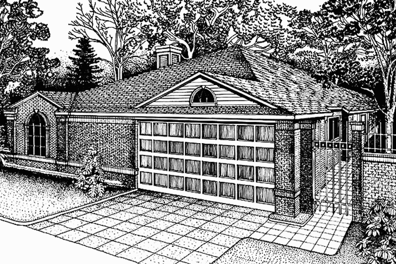 House Blueprint - Ranch Exterior - Front Elevation Plan #974-17