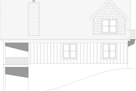 Exterior - Rear Elevation for Southern House Plan #932-1076 - 2 bed, 2.5 bath