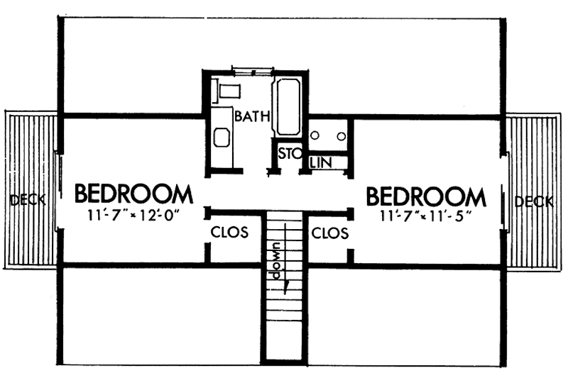 Home Plan - Floor Plan - Upper Floor for European House Plan #320-1020 - 3 bed, 2 bath