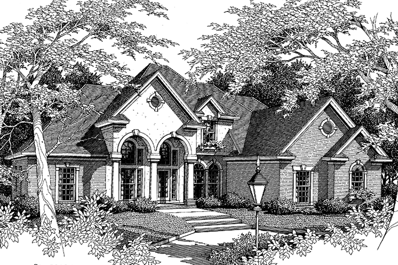 Home Plan - Exterior - Front Elevation 3 for Mediterranean House Plan #952-96 - 5 bed, 4.5 bath