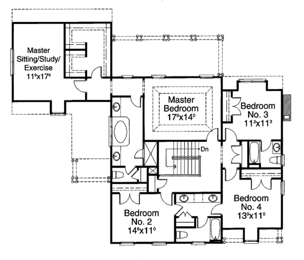 Dream House Plan - Colonial Floor Plan - Upper Floor Plan #429-173