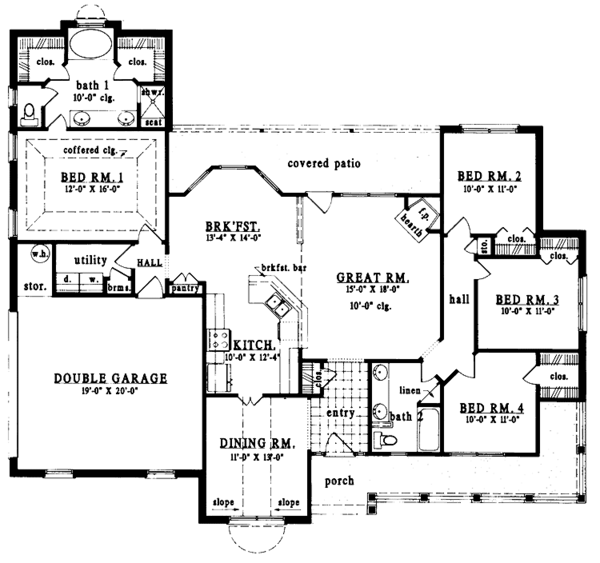 House Plan Design - Country Floor Plan - Main Floor Plan #42-585