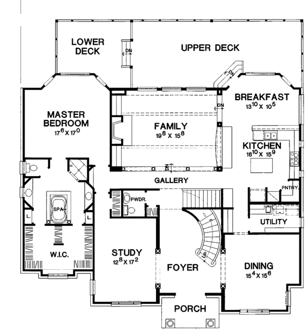 Architectural House Design - Mediterranean Floor Plan - Main Floor Plan #472-298