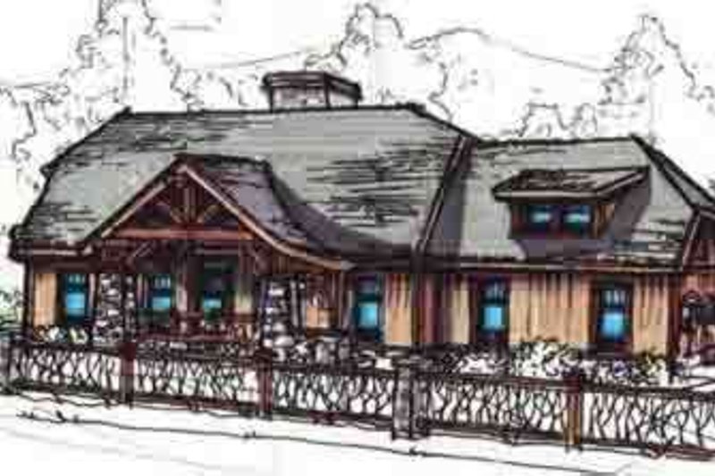 House Blueprint - Exterior - Front Elevation 5 for European House Plan #17-2222 - 3 bed, 2 bath
