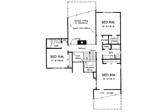 Floor Plan - Upper Floor for Contemporary House Plan #929-268 - 4 bed, 3.5 bath