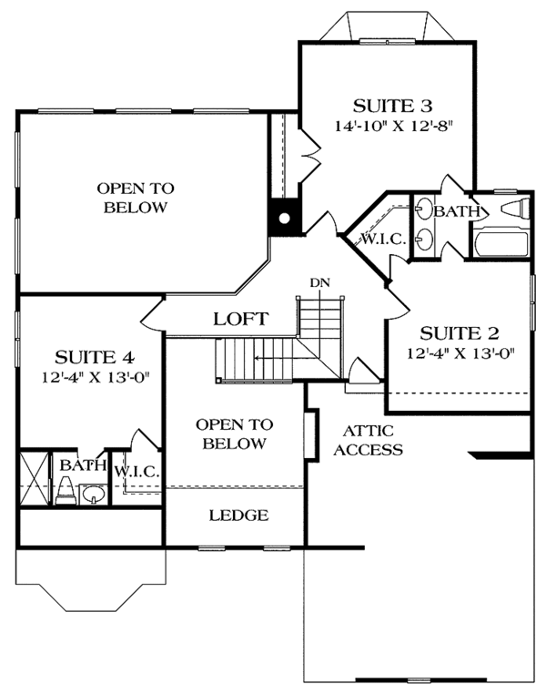 Home Plan - Country Floor Plan - Upper Floor Plan #453-443