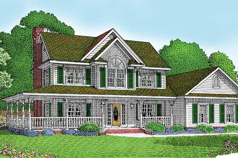 House Plan Design - Country Exterior - Front Elevation Plan #11-245