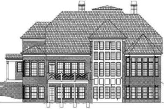 Exterior - Rear Elevation for Colonial House Plan #119-126 - 4 bed, 3.5 bath
