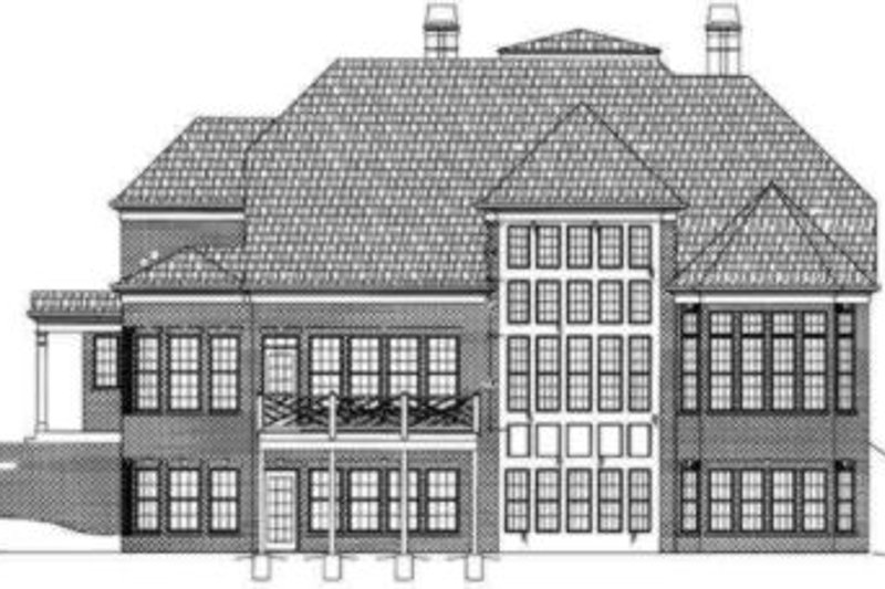 Home Plan - Exterior - Rear Elevation for Colonial House Plan #119-126 - 4 bed, 3.5 bath