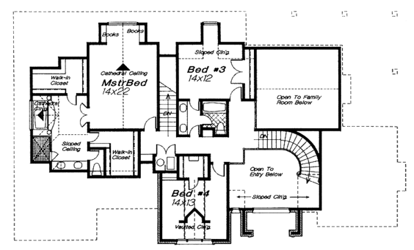 House Design - Colonial Floor Plan - Upper Floor Plan #310-1092