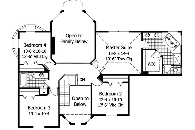 Home Plan - Floor Plan - Upper Floor for Country House Plan #51-899 - 4 bed, 2.5 bath