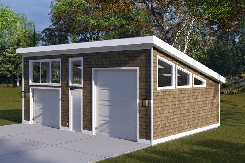 House Blueprint - Exterior - Front Elevation 5 for Contemporary House Plan #1060-486, 0 bath