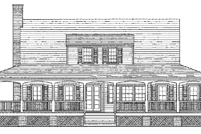 Architectural House Design - Exterior - Rear Elevation for Traditional House Plan #137-329 - 3 bed, 2.5 bath