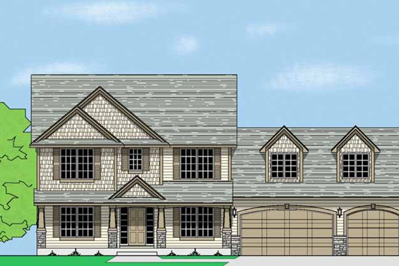House Blueprint - Country Exterior - Front Elevation Plan #981-7