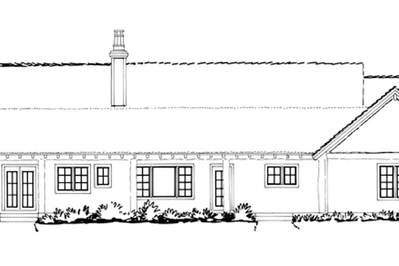 Dream House Plan - Exterior - Rear Elevation for Ranch House Plan #942-15 - 3 bed, 2 bath