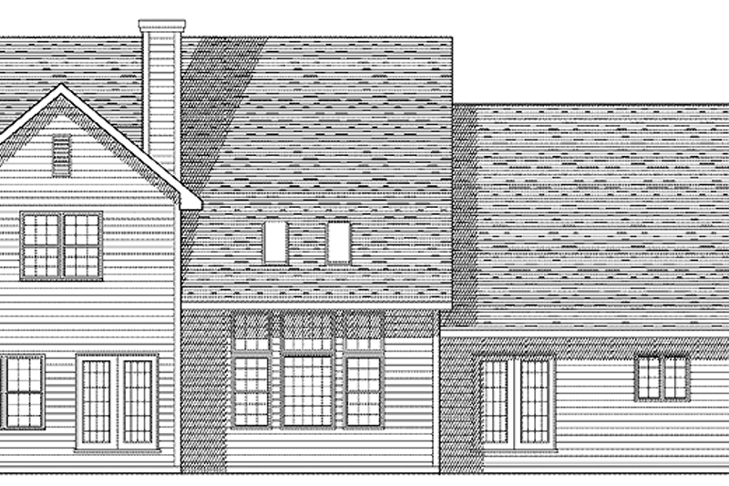 Home Plan - Exterior - Rear Elevation for Colonial House Plan #70-1351 - 4 bed, 2.5 bath