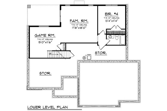 Modern Floor Plan - Lower Floor Plan #70-1524