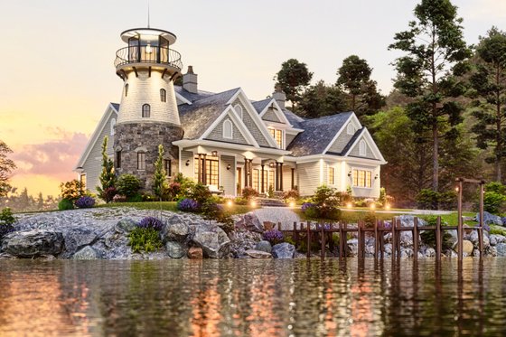 Exterior - Front Elevation 4 for Beach House Plan #54-597 - 4 bed, 3 bath