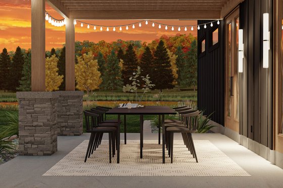 Exterior - Outdoor Living for Barndominium House Plan #455-252 - 2 bed, 2 bath