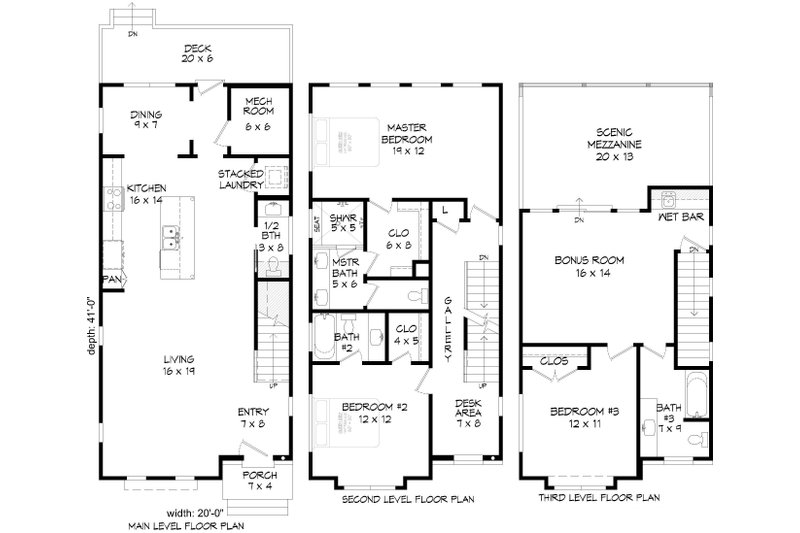 Home Plan - Floor Plan - Other Floor for Contemporary House Plan #932-196 - 3 bed, 3.5 bath