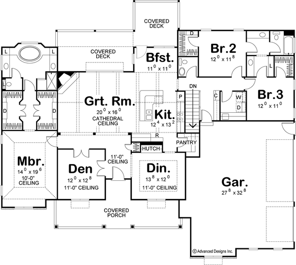 House Blueprint - Cottage Floor Plan - Main Floor Plan #455-110