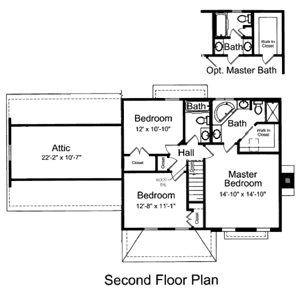 Traditional Floor Plan - Upper Floor Plan #46-454