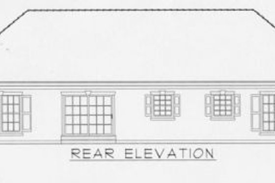 Exterior - Rear Elevation for Ranch House Plan #112-115 - 3 bed, 2 bath