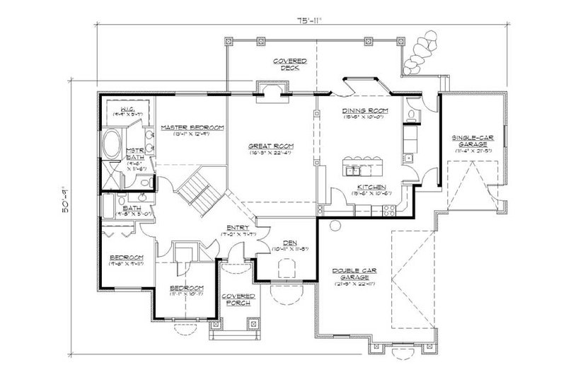 Home Plan - Floor Plan - Main Floor for Traditional House Plan #5-283 - 6 bed, 3.5 bath