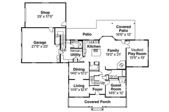 Floor Plan - Main Floor for Traditional House Plan #124-837 - 4 bed, 4 bath