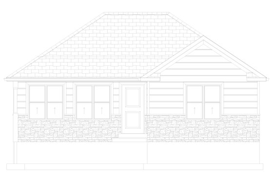 Exterior - Front Elevation 5 for Craftsman House Plan #1060-341 - 2 bed, 1 bath