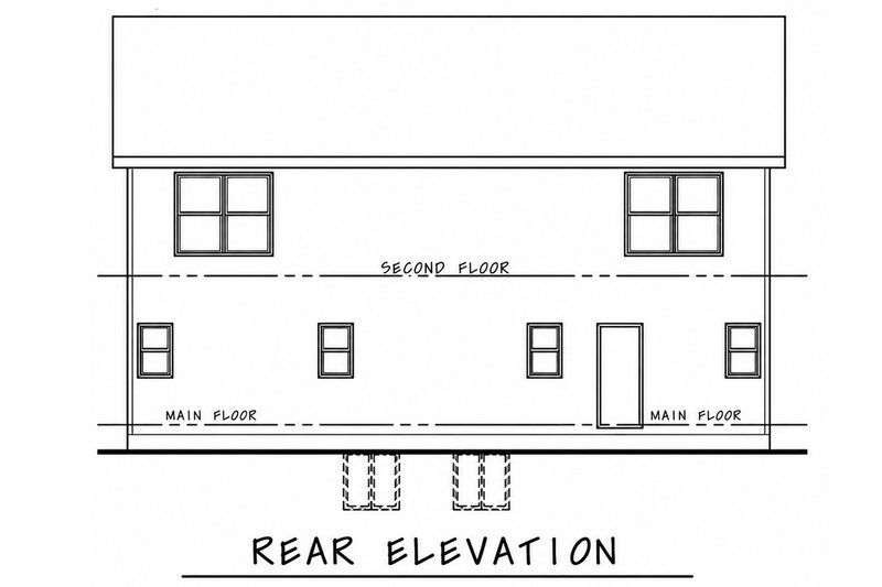 Architectural House Design - Exterior - Rear Elevation 1 for Farmhouse House Plan #20-2627 - 3 bed, 2.5 bath