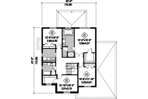 Floor Plan - Upper Floor for Traditional House Plan #25-4486 - 3 bed, 2 bath